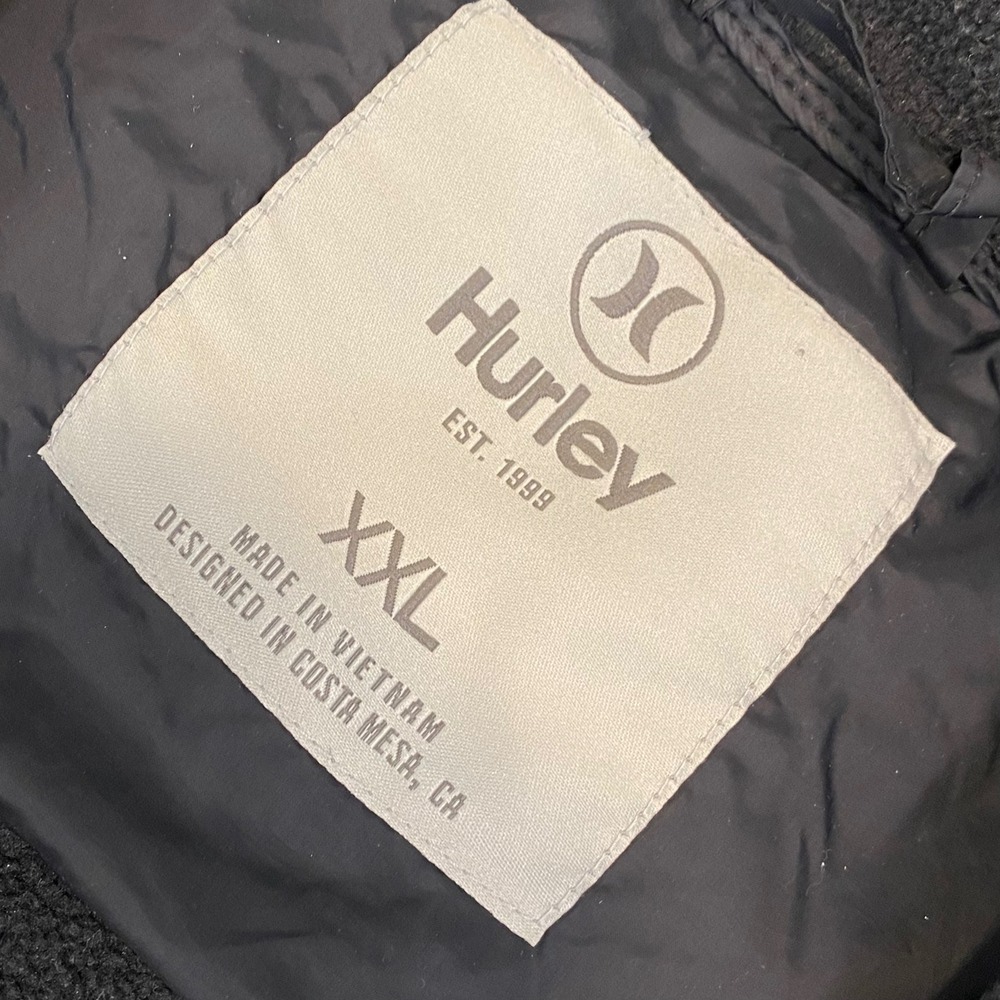 Hurley Jacket Mens XXL Black Hybrid Puffer Softshell Hooded Full Zip SONORA Coat - Picture 3 of 15